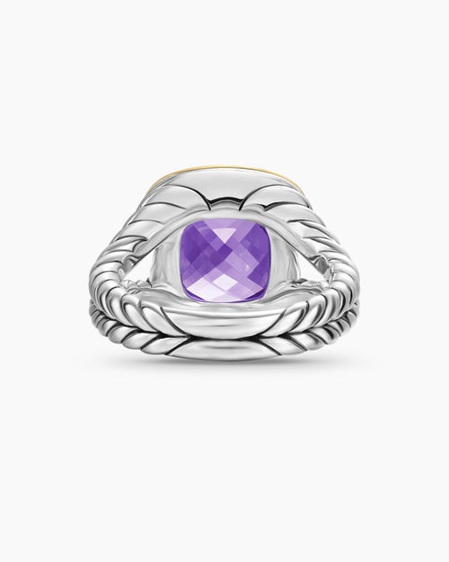 Womens Albion® Ring in Sterling Silver with 18K Yellow Gold and Amethyst, 11mm