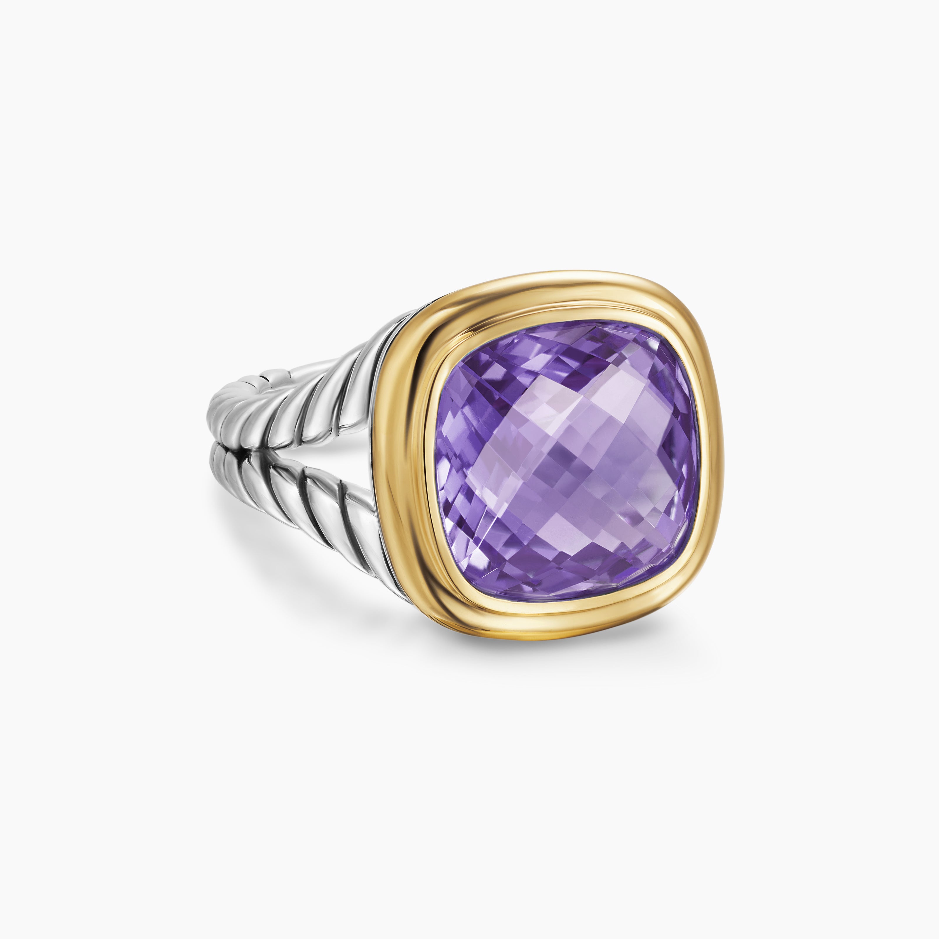 Womens Albion Ring in Sterling Silver with 18K Yellow Gold, 11mm
