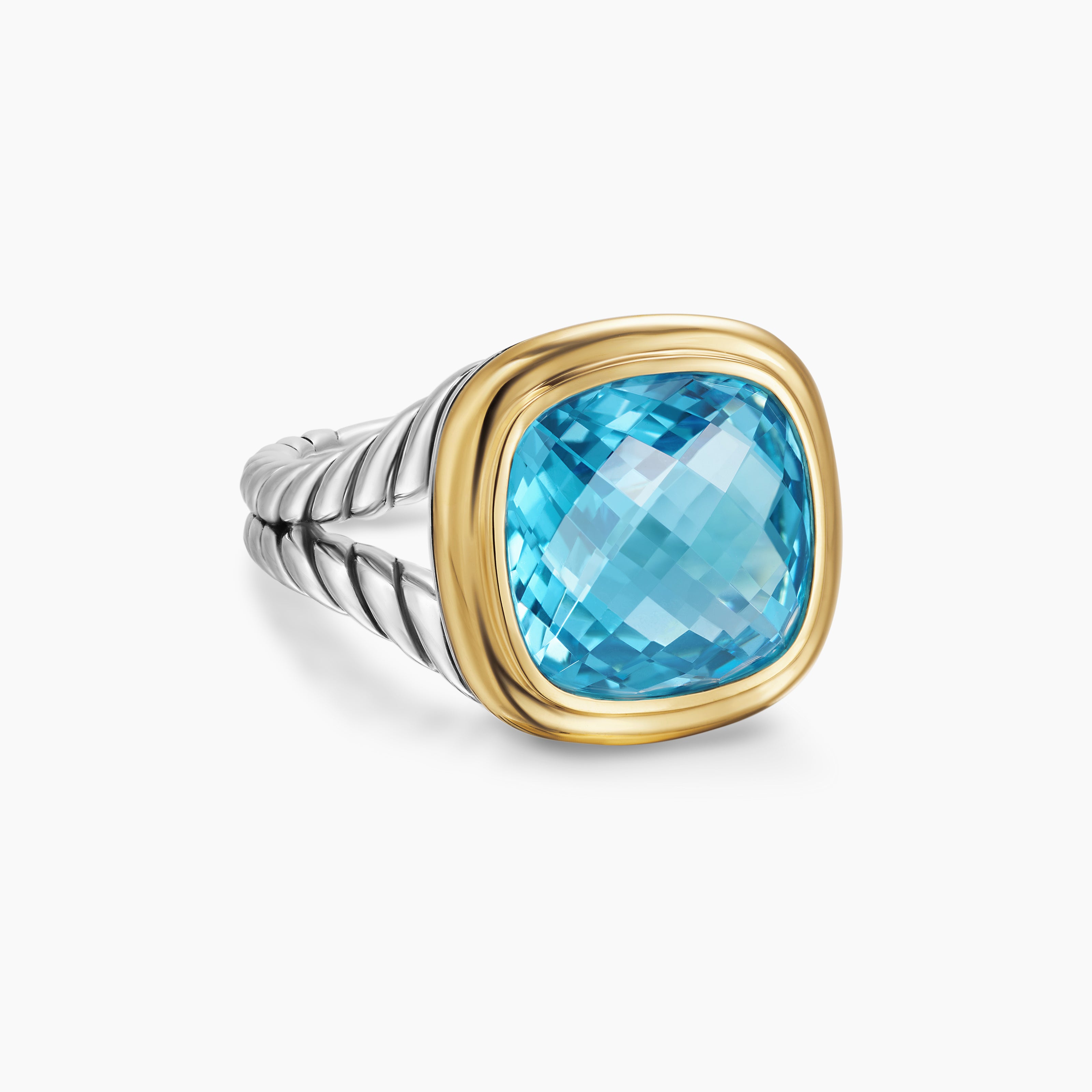 Womens Albion Ring in Sterling Silver with 18K Yellow Gold, 11mm
