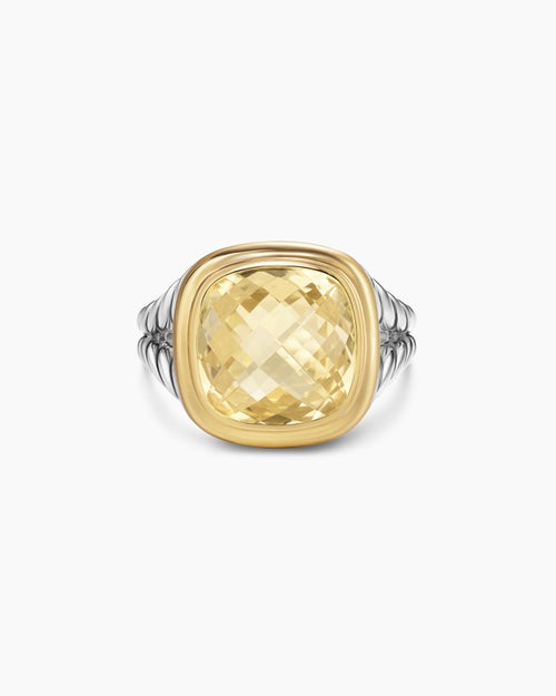 Womens Albion Ring in Sterling Silver with 18K Yellow Gold, 11mm