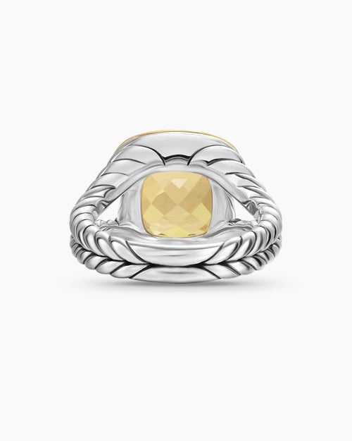 Womens Albion Ring in Sterling Silver with 18K Yellow Gold, 11mm