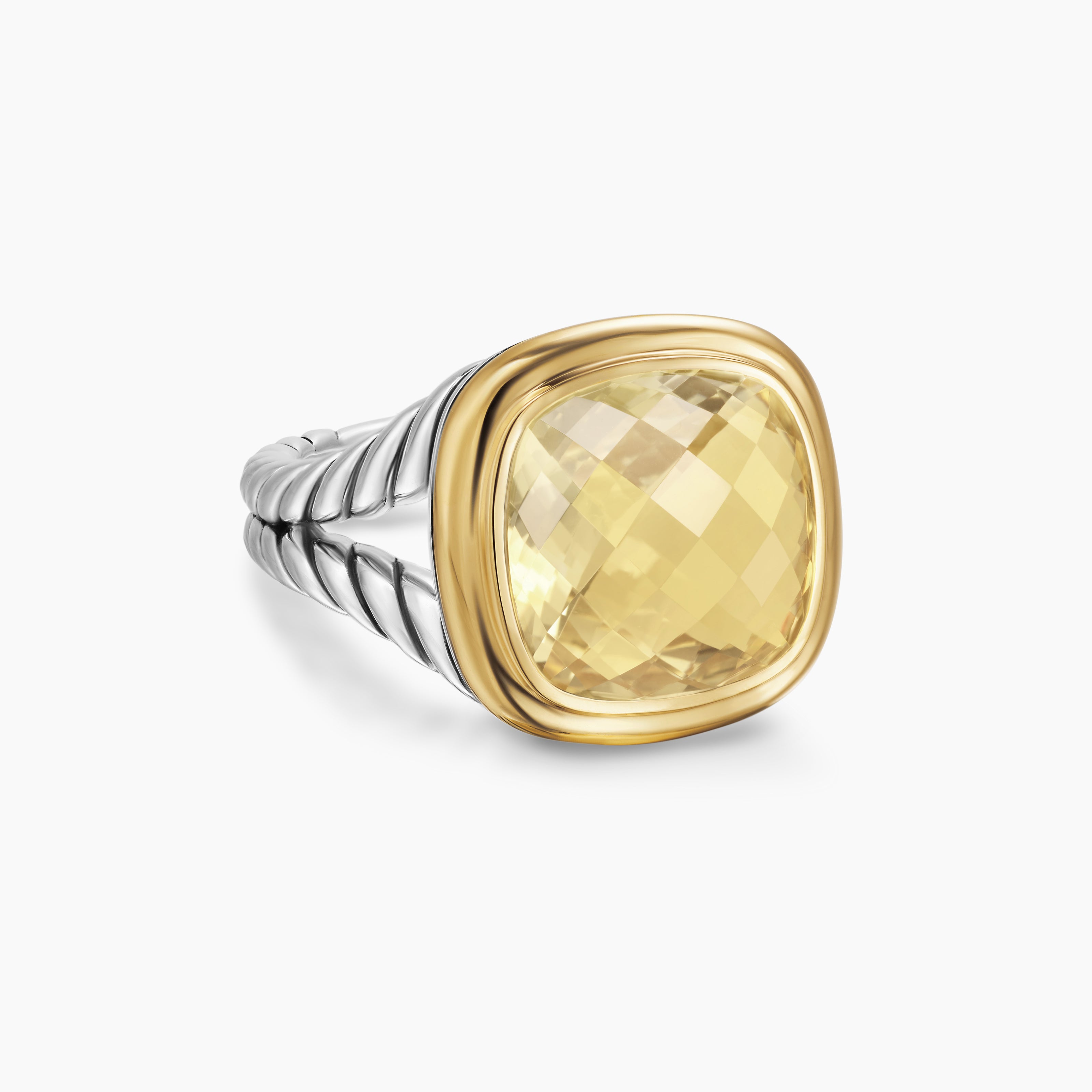 Womens Albion Ring in Sterling Silver with 18K Yellow Gold, 11mm