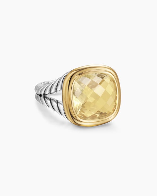 Womens Albion Ring in Sterling Silver with 18K Yellow Gold, 11mm
