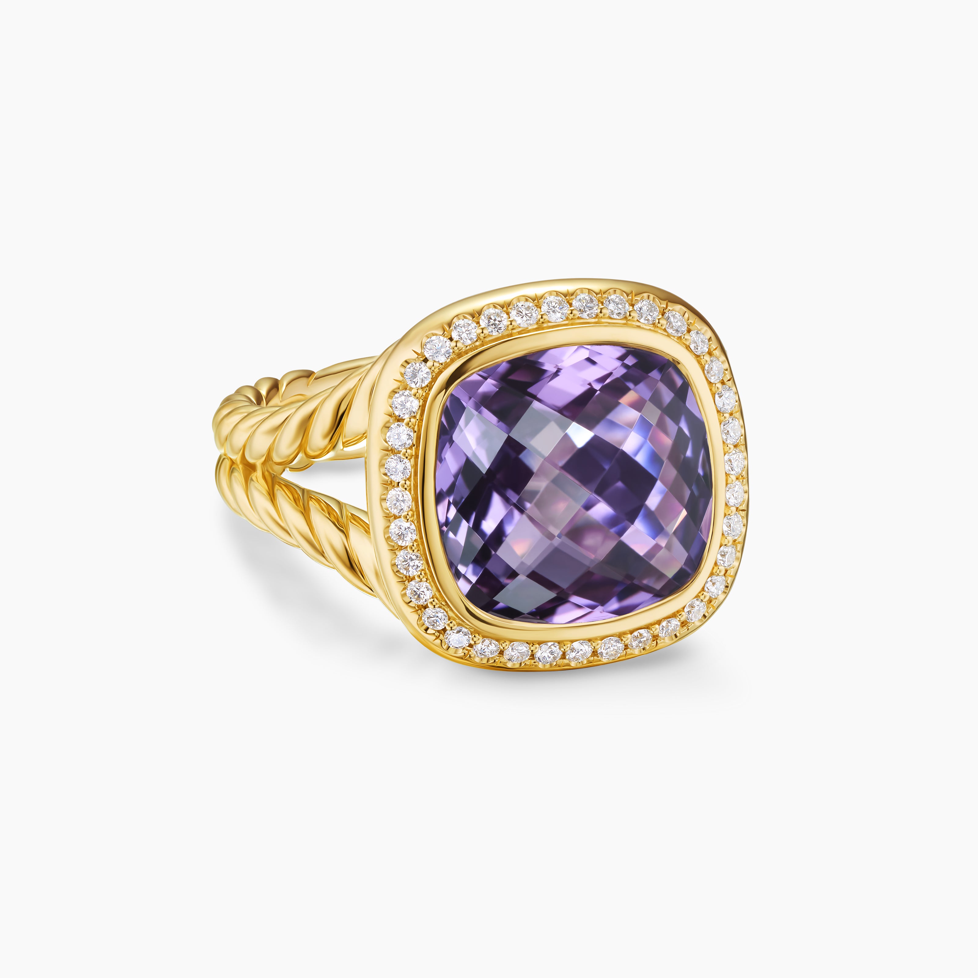 Womens Albion Ring in 18K Yellow Gold with Diamonds, 11mm