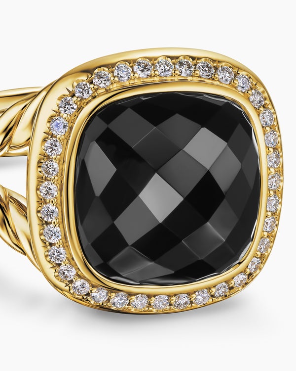 Albion Ring in 18K Yellow Gold with Diamonds, 11mm