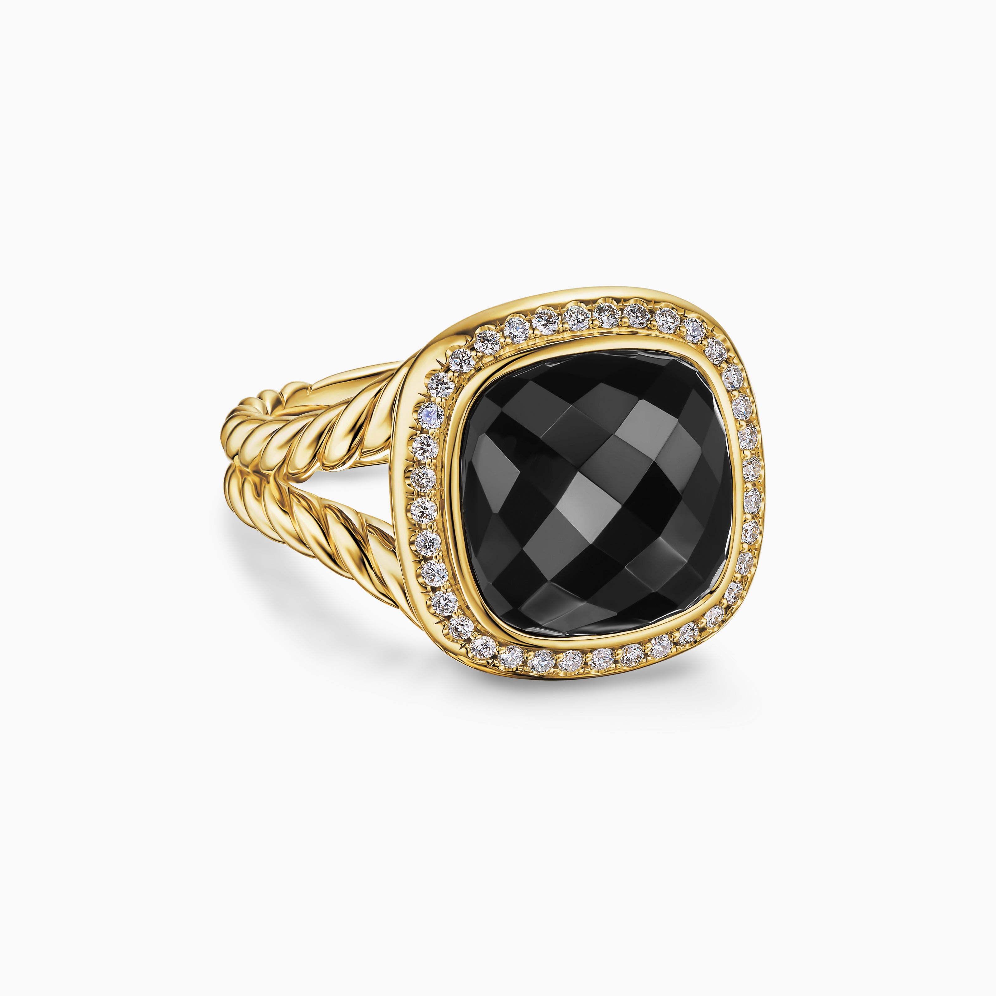 Womens Albion Ring in 18K Yellow Gold with Diamonds, 11mm