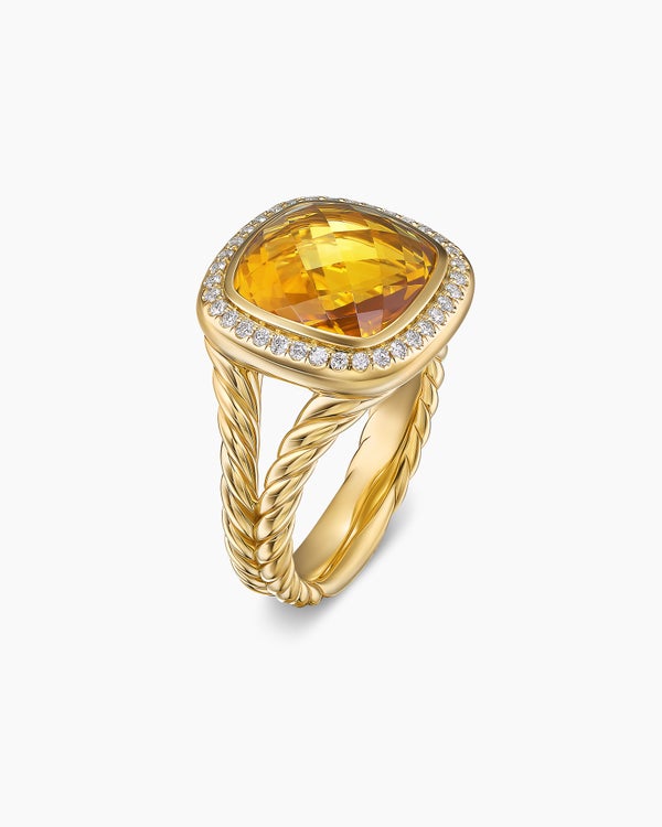 Albion Ring in 18K Yellow Gold with Diamonds, 11mm