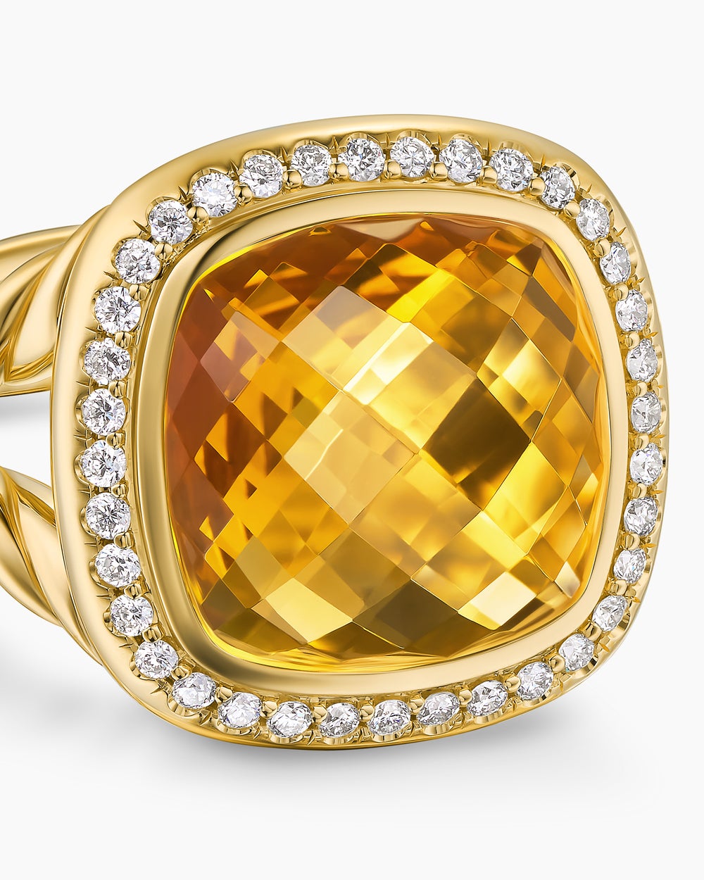 Womens Albion Ring in 18ct Yellow Gold with Diamonds, 11mm