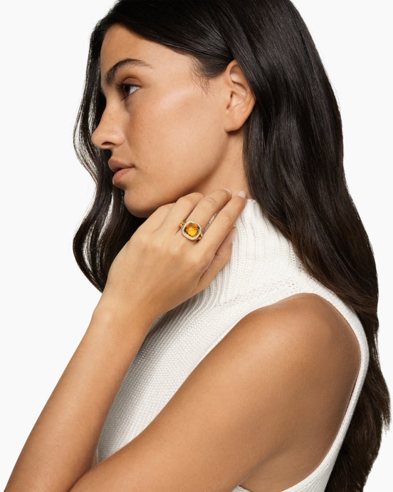 Albion Ring in 18K Yellow Gold with Diamonds, 11mm