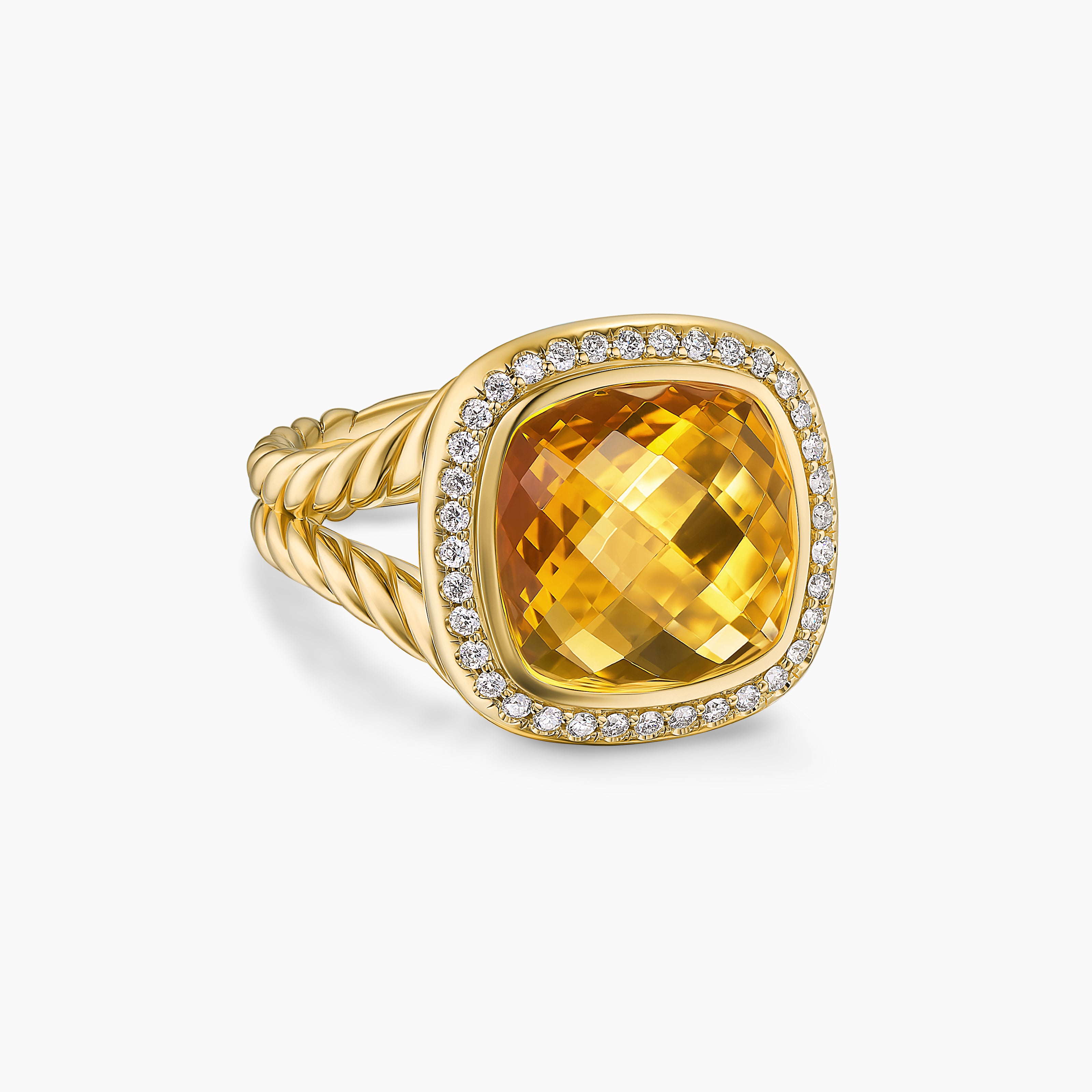 Bague Albion en or jaune 18 carats et diamants, 11 mm femme 