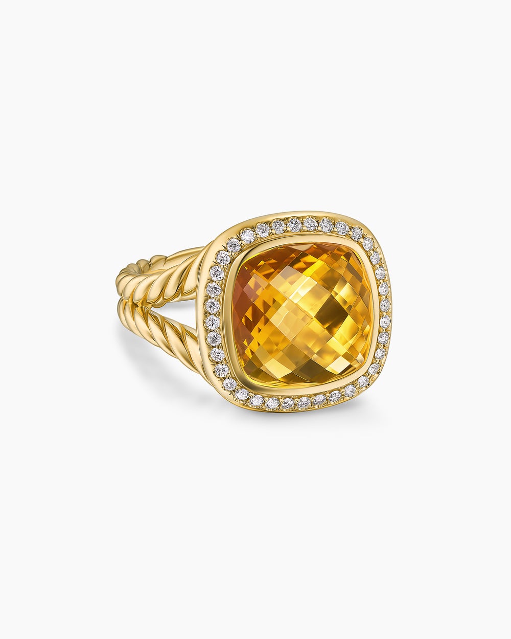 Womens Albion Ring in 18ct Yellow Gold with Diamonds, 11mm