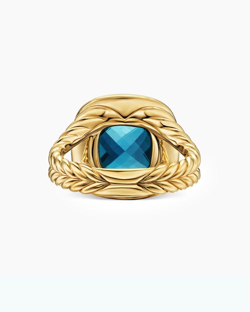 Womens Albion® Ring in 18K Yellow Gold with Hampton Blue Topaz and Diamonds, 11mm