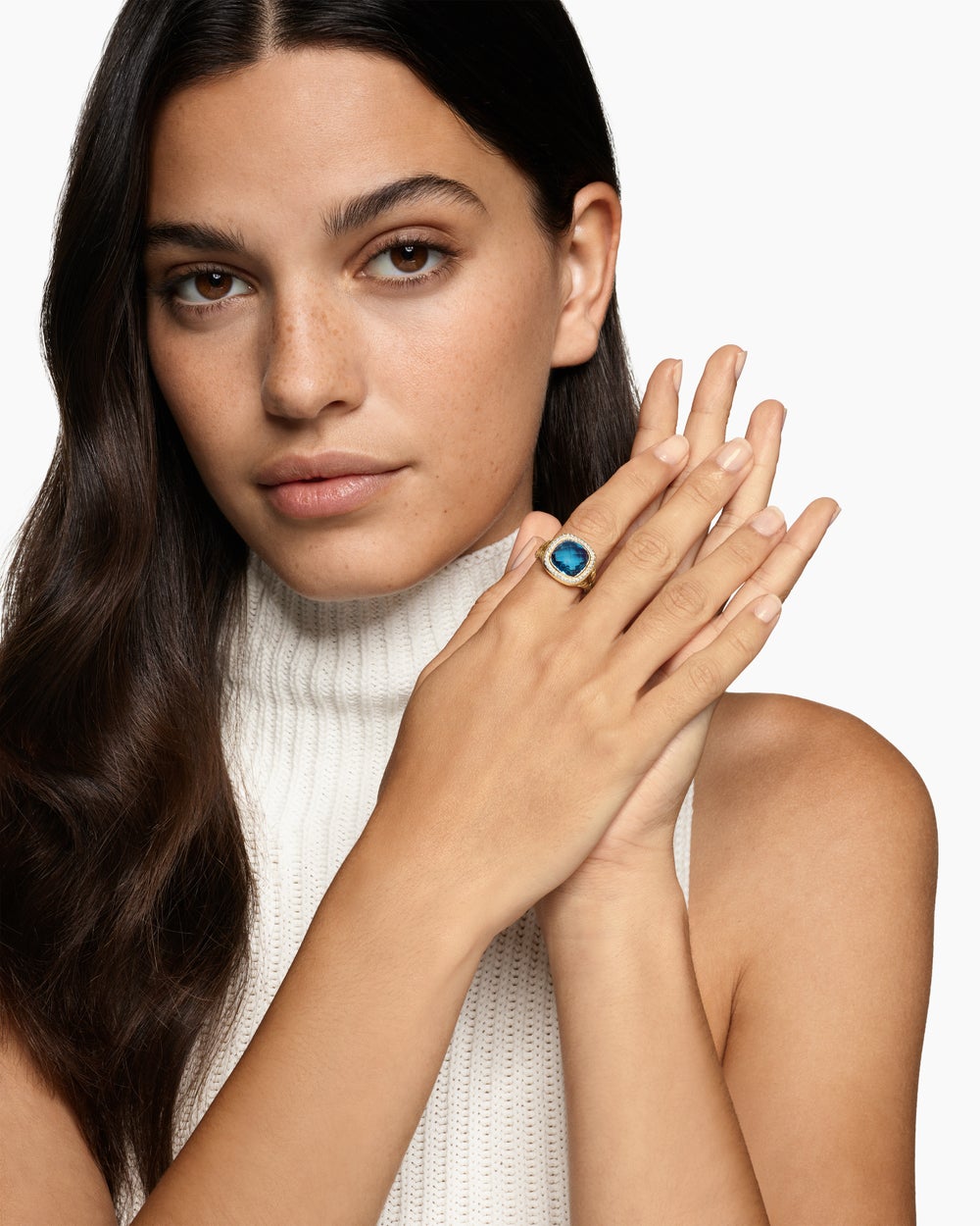 Womens Albion Ring in 18ct Yellow Gold with Diamonds, 11mm