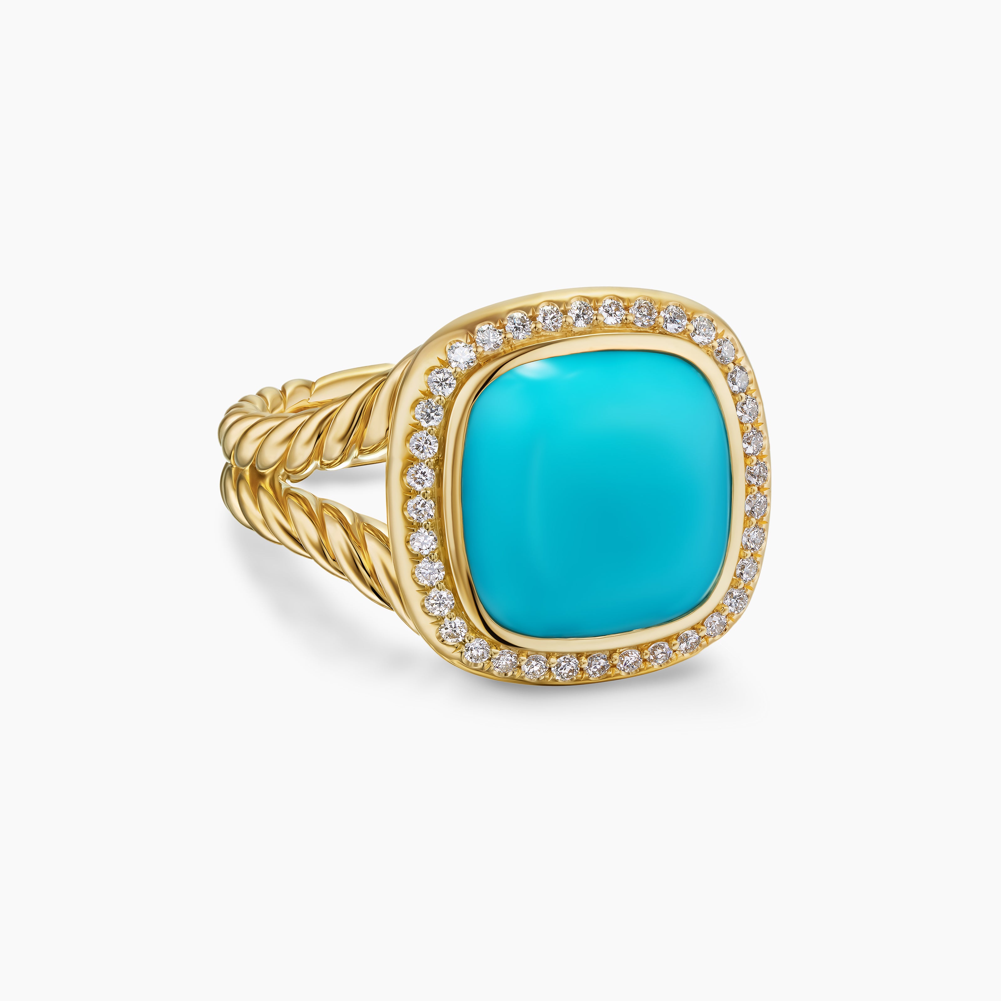 Womens Albion Ring in 18K Yellow Gold with Diamonds, 11mm