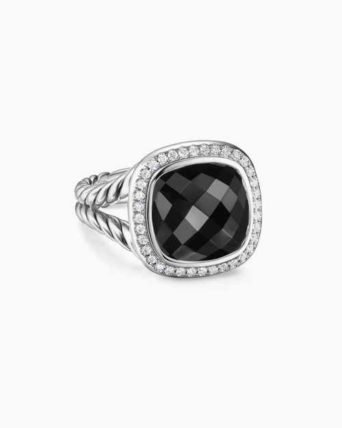 Womens Albion Ring in Sterling Silver with Diamonds, 11mm