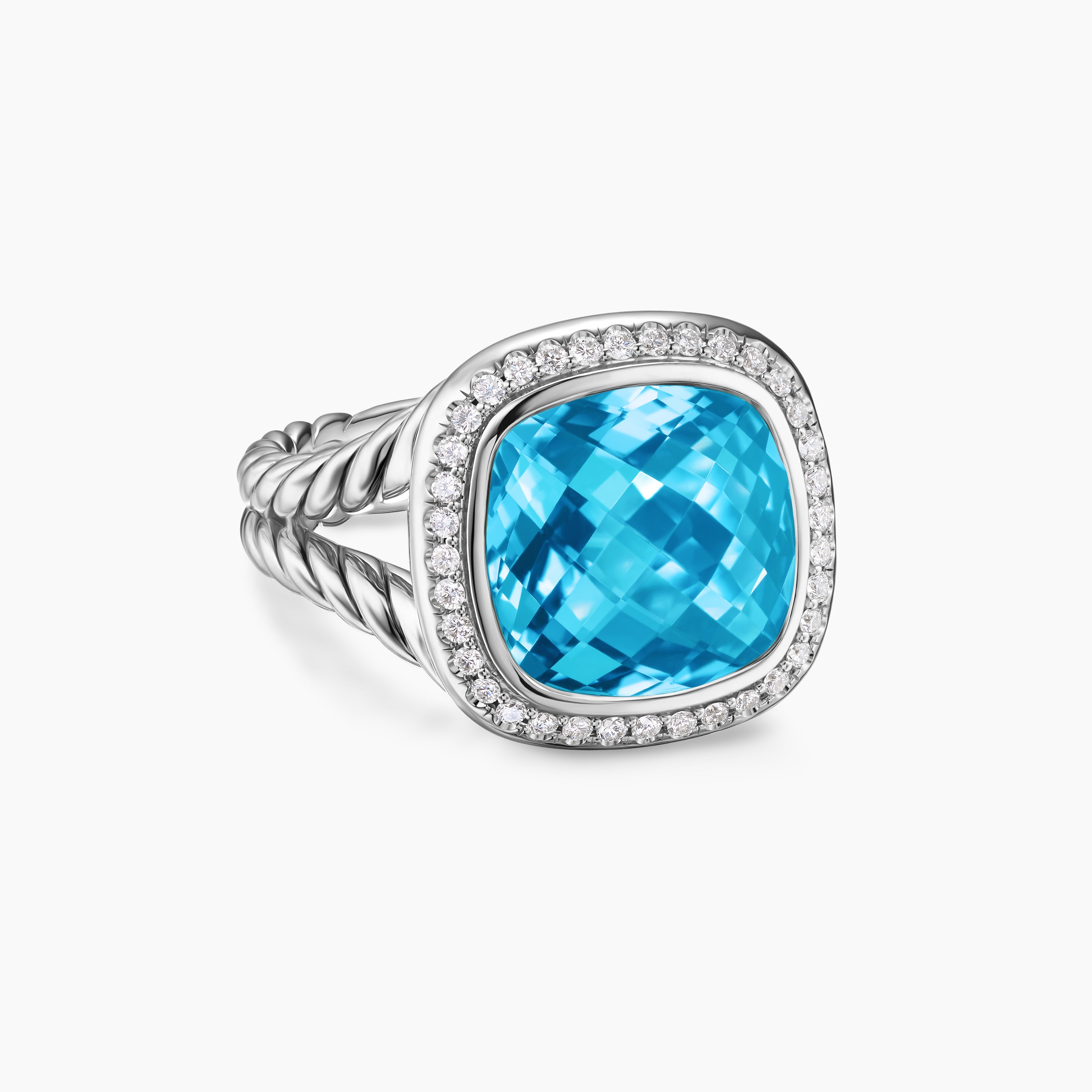 Womens Albion Ring in Sterling Silver with Diamonds, 11mm