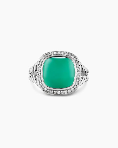 Womens Albion Ring in Sterling Silver with Diamonds, 11mm