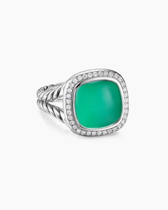 Albion® Ring in Sterling Silver with Lagoon Orchid and Diamonds, 11mm