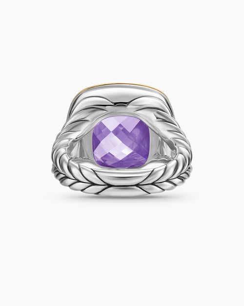Womens Albion® Ring in Sterling Silver with 18K Yellow Gold and Amethyst, 15mm