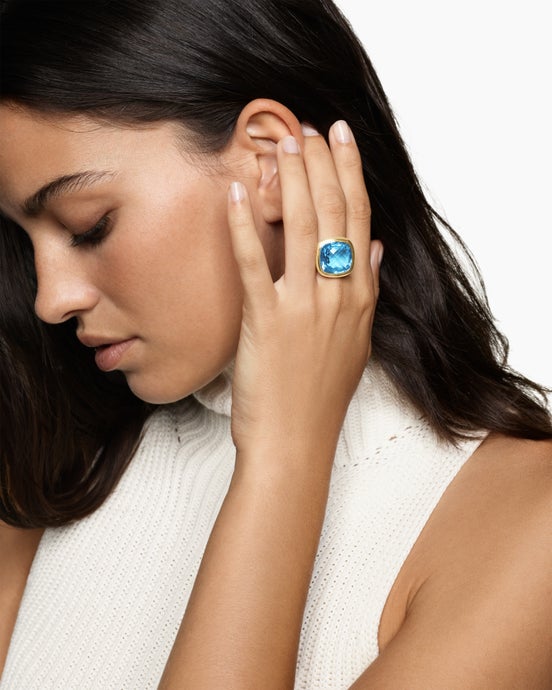 Albion Ring in Sterling Silver with 18K Yellow Gold, 15mm