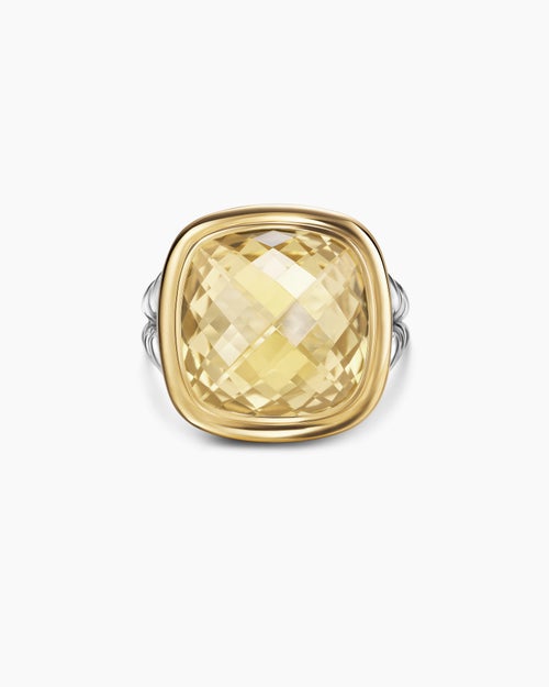 Womens Albion Ring in Sterling Silver with 18K Yellow Gold, 15mm
