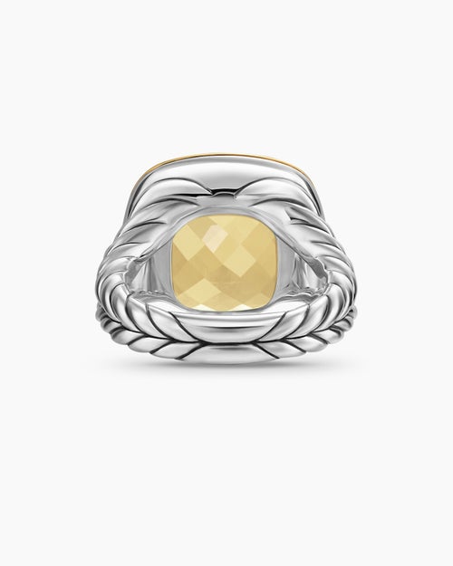 Womens Albion Ring in Sterling Silver with 18K Yellow Gold, 15mm