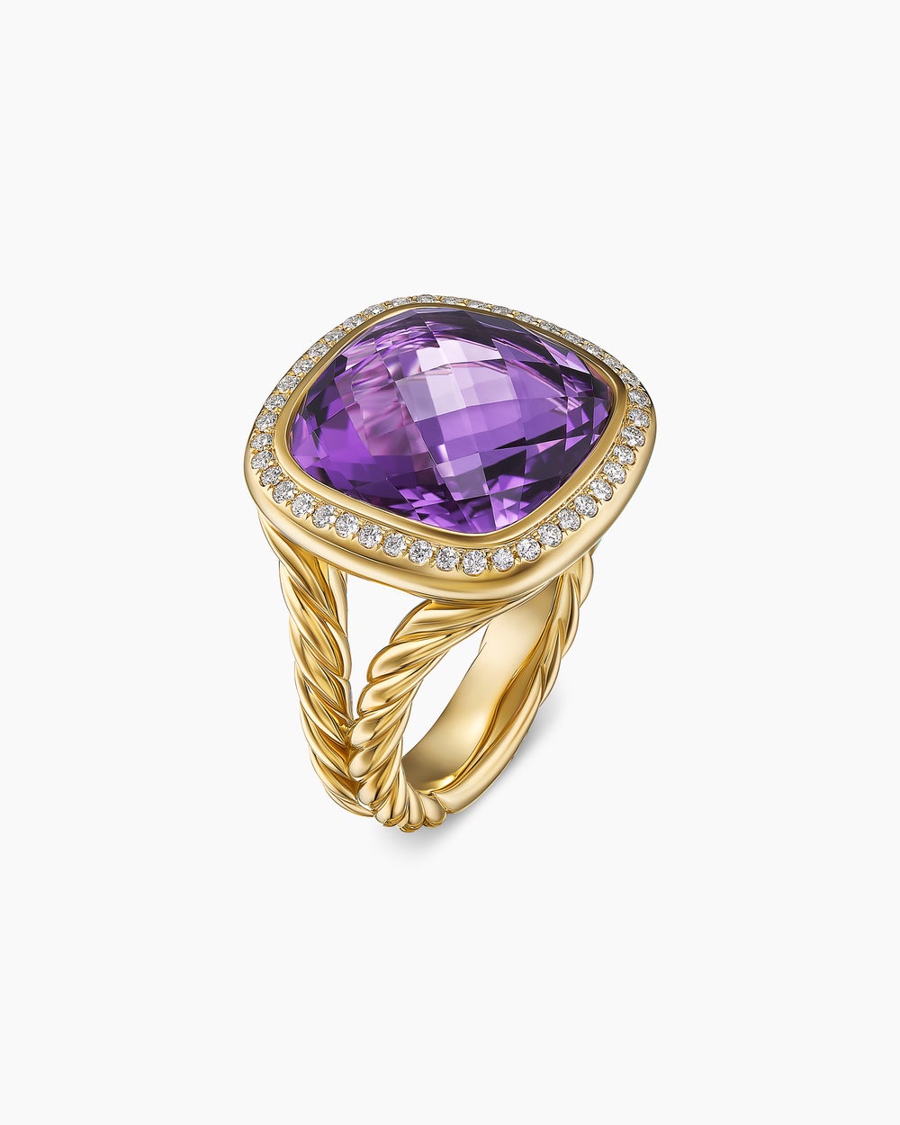 Bague Albion en or jaune 18 carats avec diamants, 15 mm femmes