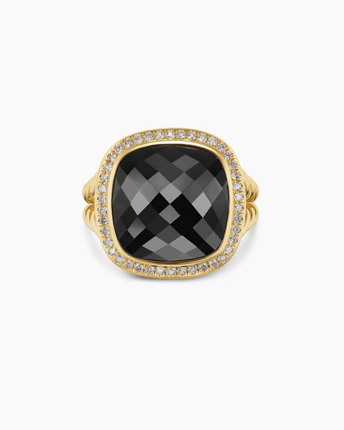 Womens Albion Ring in 18ct Yellow Gold with Diamonds, 15mm