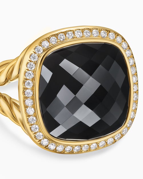 Womens Albion Ring in 18ct Yellow Gold with Diamonds, 15mm