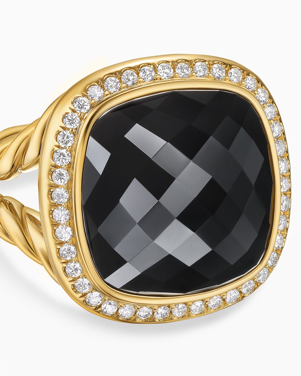 Womens Albion Ring in 18ct Yellow Gold with Diamonds, 15mm