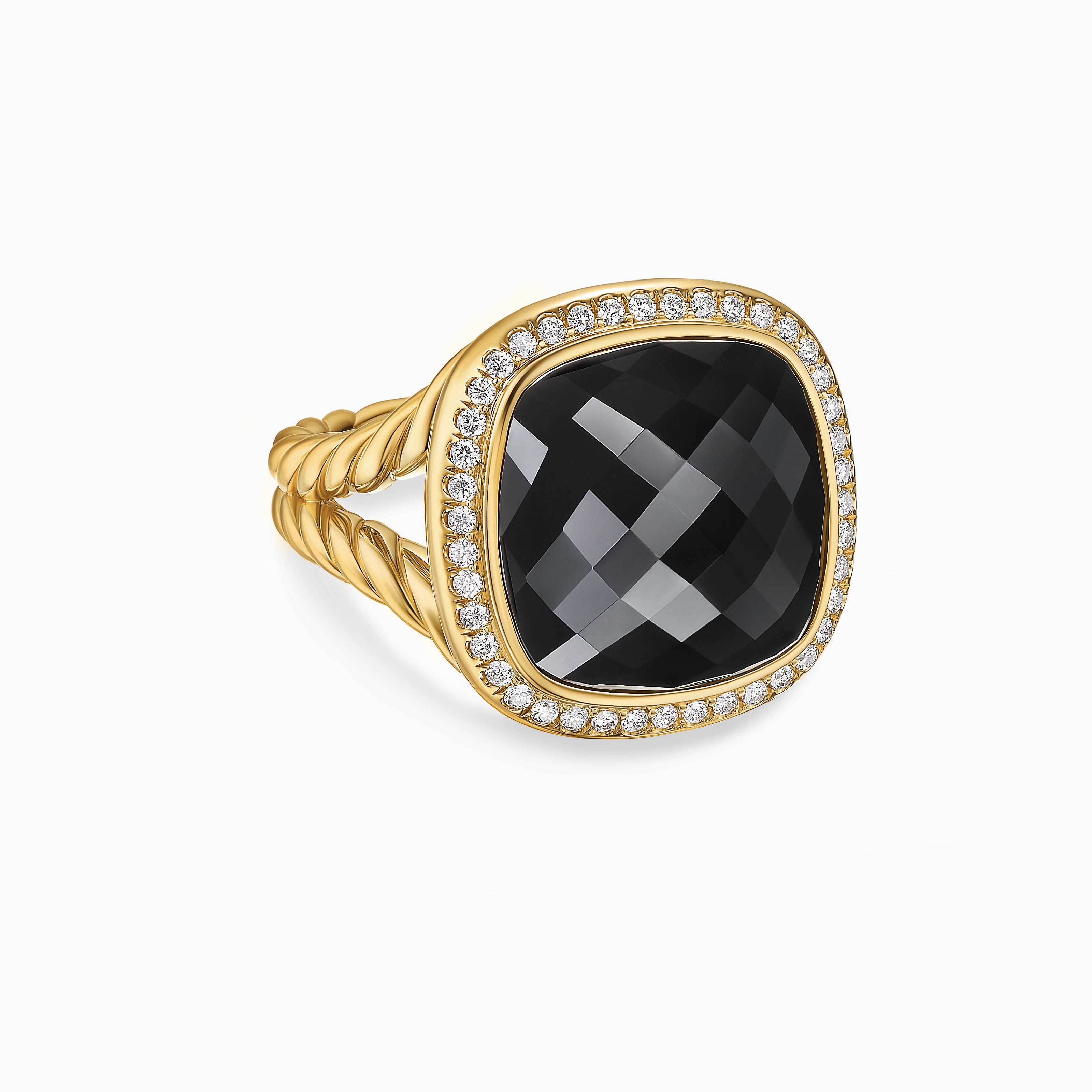 Bague Albion en or jaune 18 carats et diamants, 15 mm femme 
