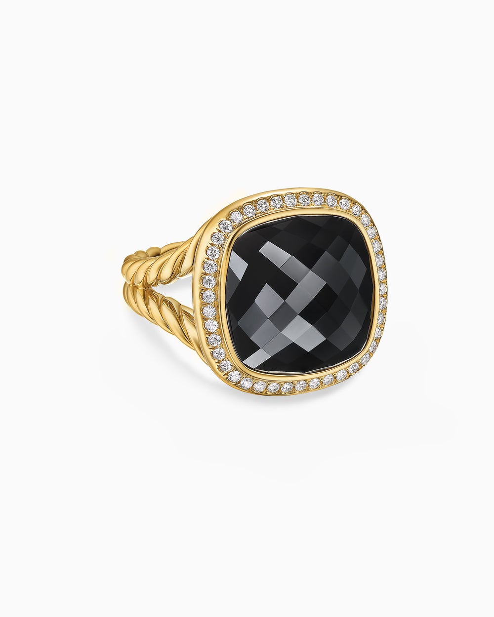 Womens Albion Ring in 18ct Yellow Gold with Diamonds, 15mm