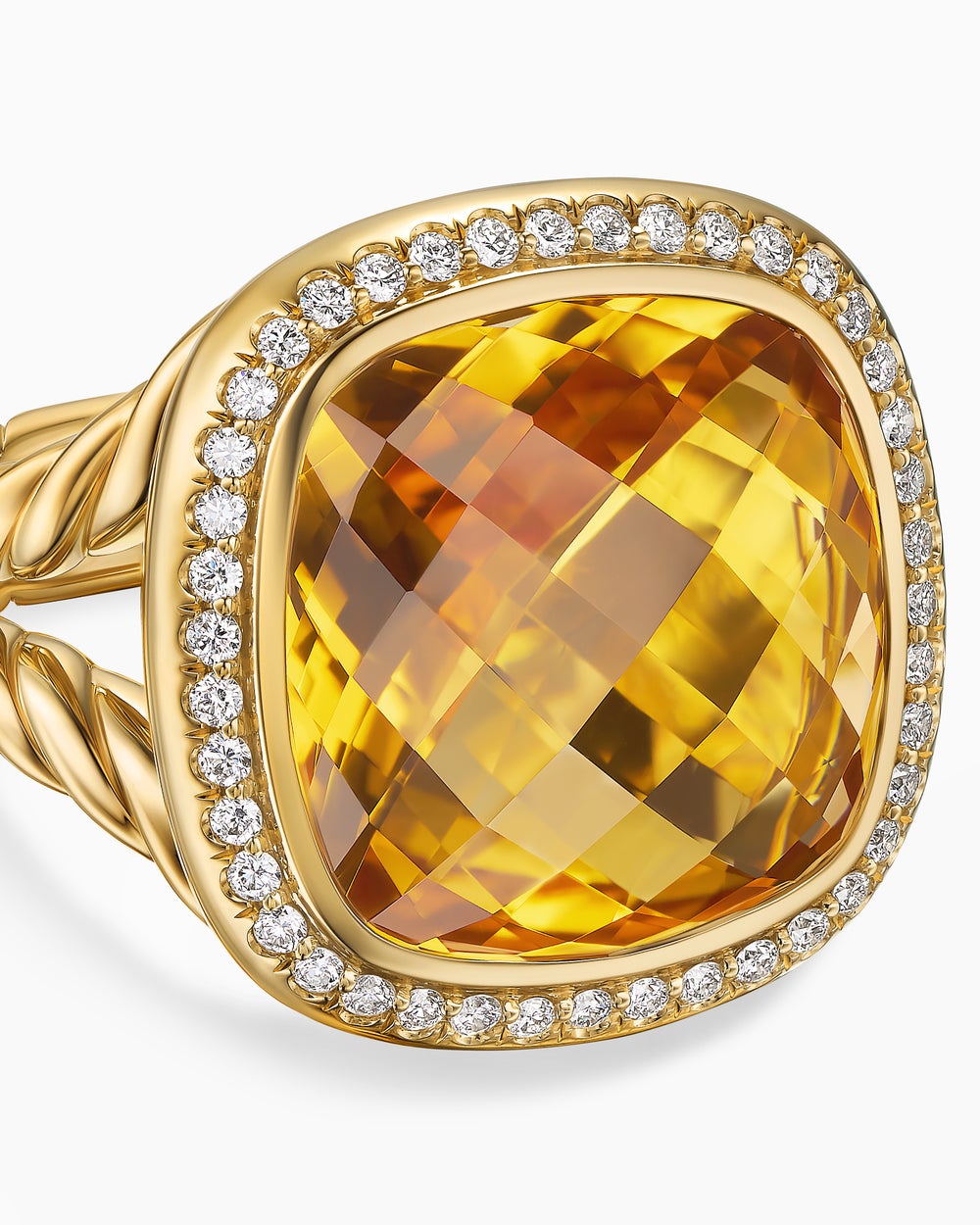 Womens Albion Ring in 18ct Yellow Gold with Diamonds, 15mm