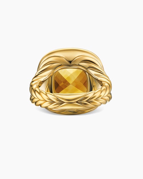 Womens Albion® Ring in 18K Yellow Gold with Citrine and Diamonds, 15mm