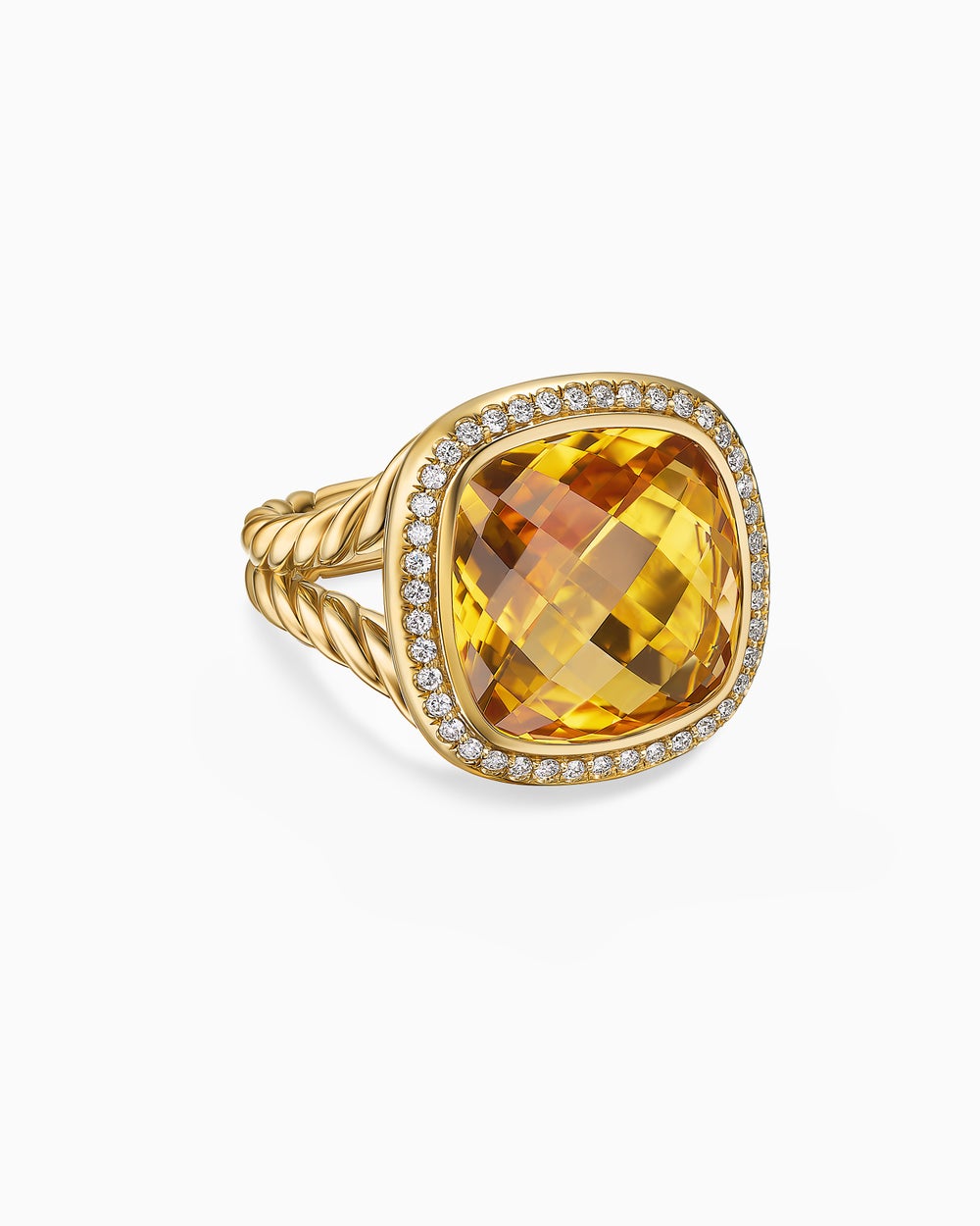Womens Albion Ring in 18ct Yellow Gold with Diamonds, 15mm