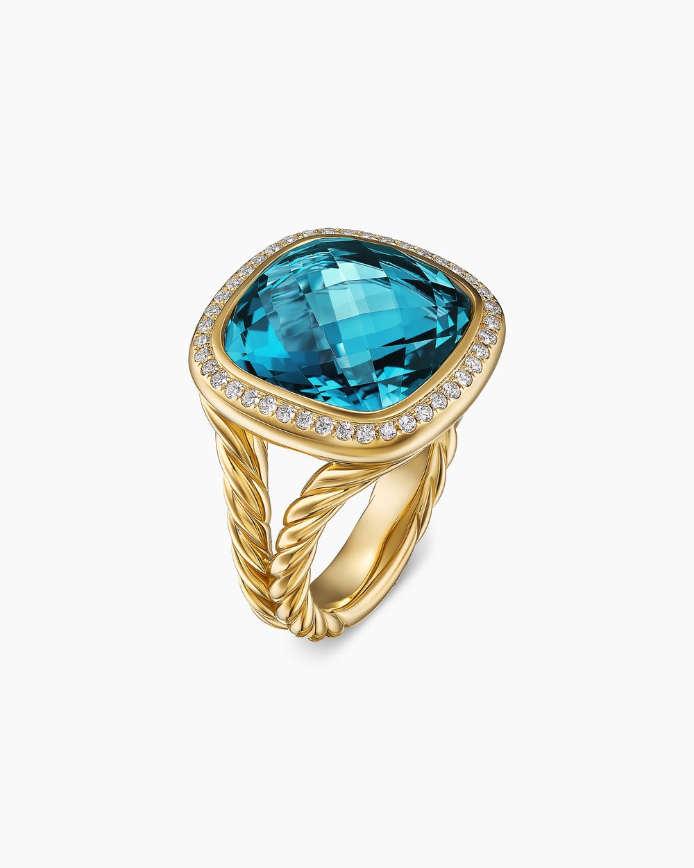 Womens Albion Ring in 18ct Yellow Gold with Diamonds, 15mm