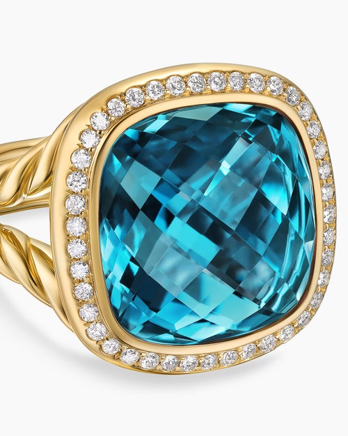 Womens Albion Ring in 18K Yellow Gold with Diamonds, 15mm