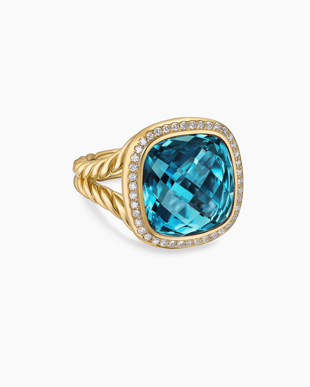 Womens Albion Ring in 18ct Yellow Gold with Diamonds, 15mm