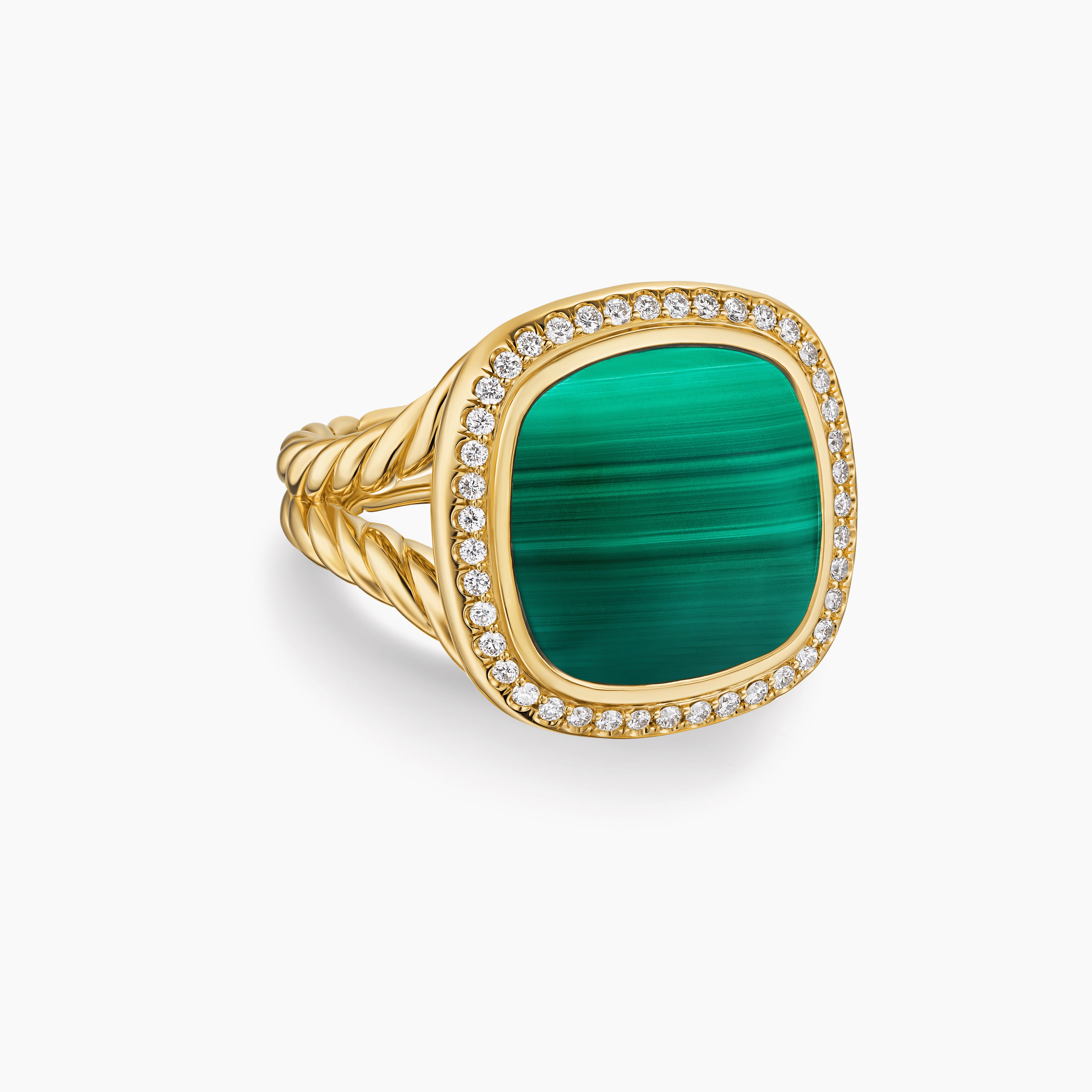 Womens Albion Ring in 18K Yellow Gold with Diamonds, 15mm