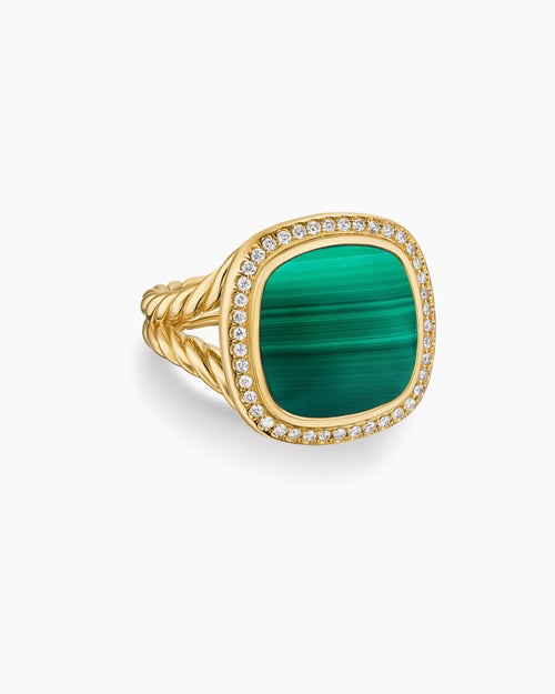 Womens Albion Ring in 18K Yellow Gold with Diamonds, 15mm