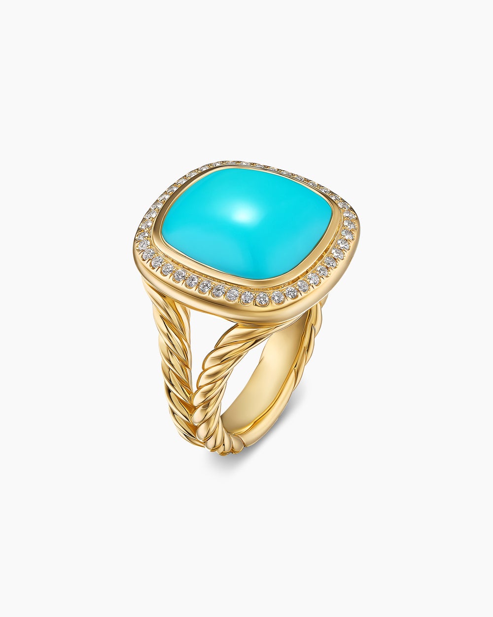 Womens Albion Ring in 18ct Yellow Gold with Diamonds, 15mm