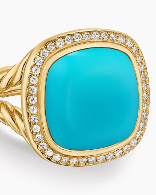 Womens Albion Ring in 18K Yellow Gold with Diamonds, 15mm