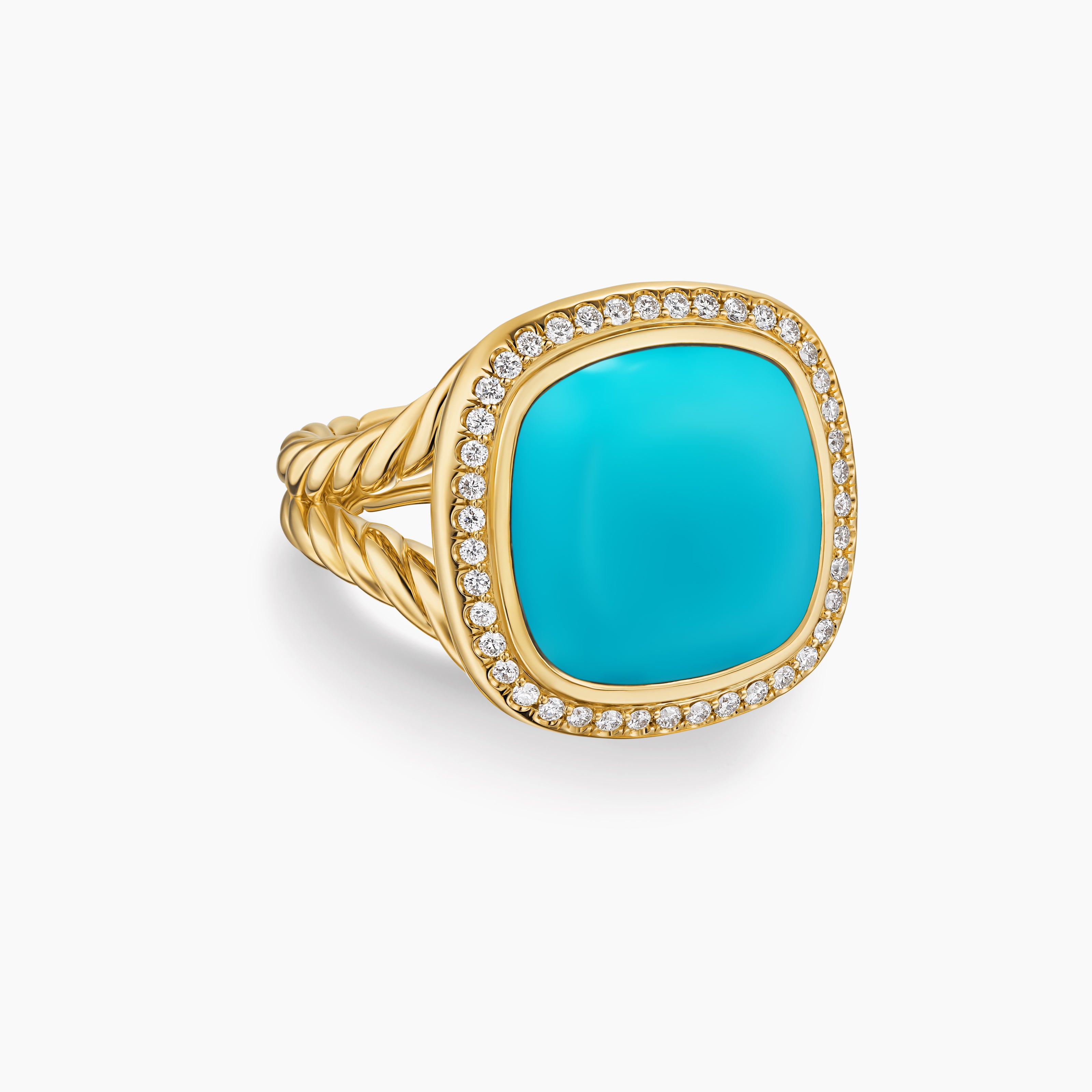 Womens Albion Ring in 18K Yellow Gold with Diamonds, 15mm