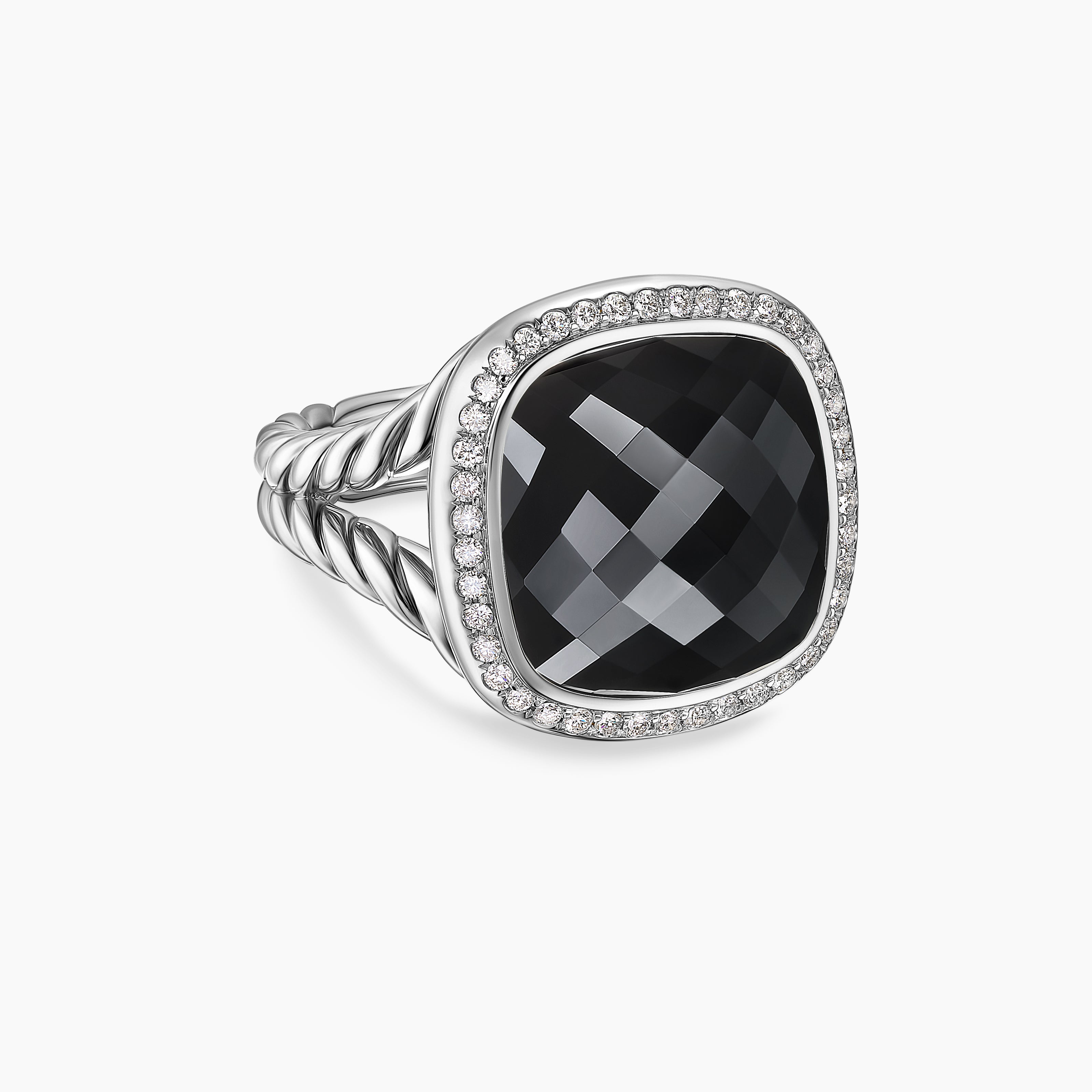 Womens Albion Ring in Sterling Silver with Diamonds, 15mm