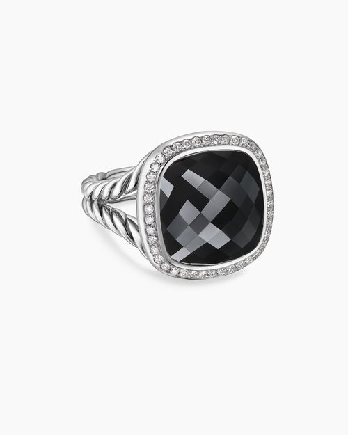 Womens Albion Ring in Sterling Silver with Diamonds, 15mm