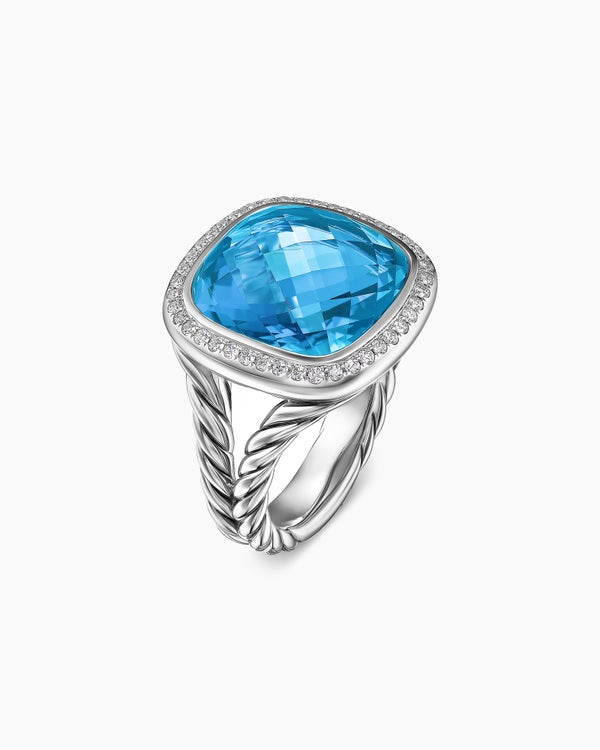 Albion Ring in Sterling Silver with Diamonds, 15mm