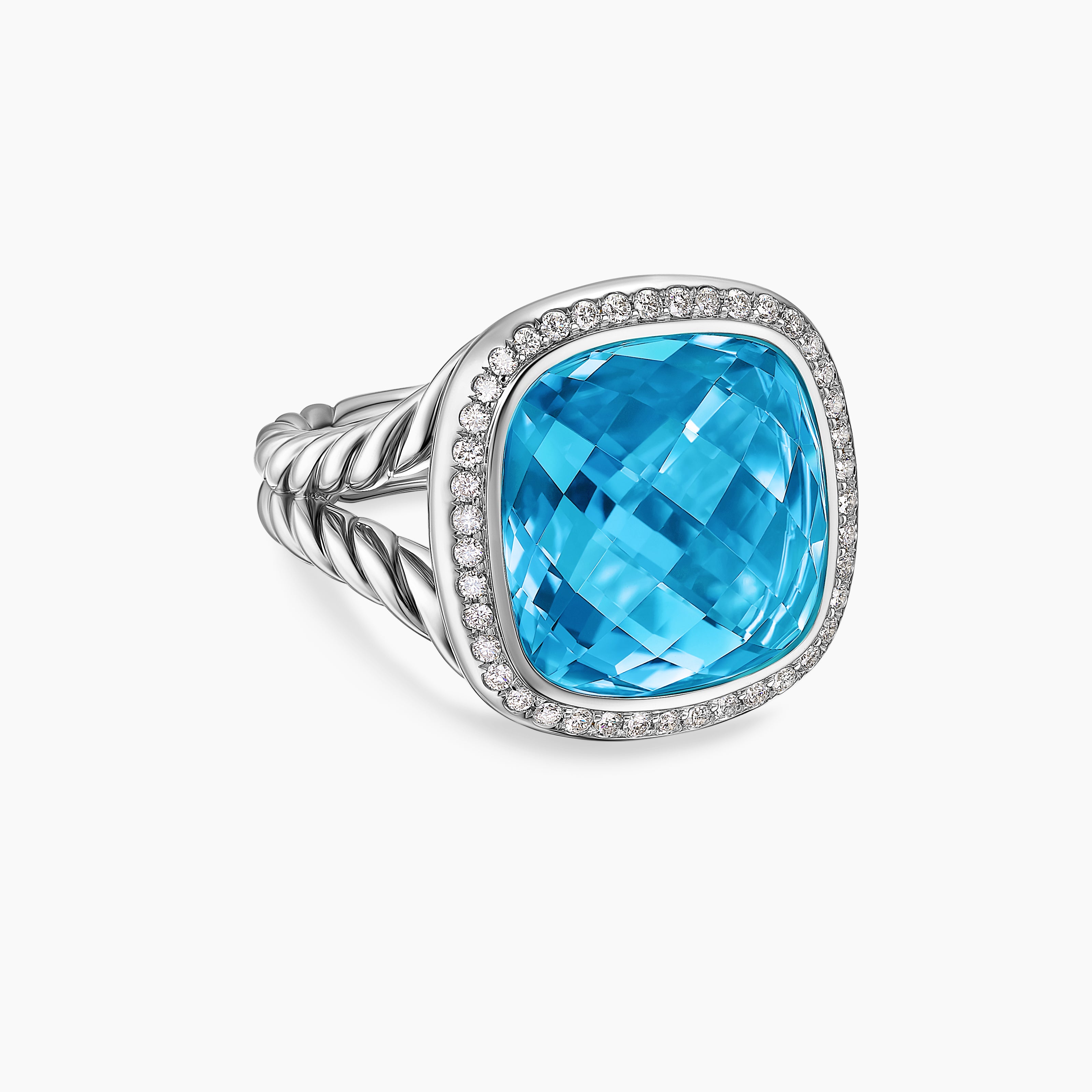 Womens Albion Ring in Sterling Silver with Diamonds, 15mm