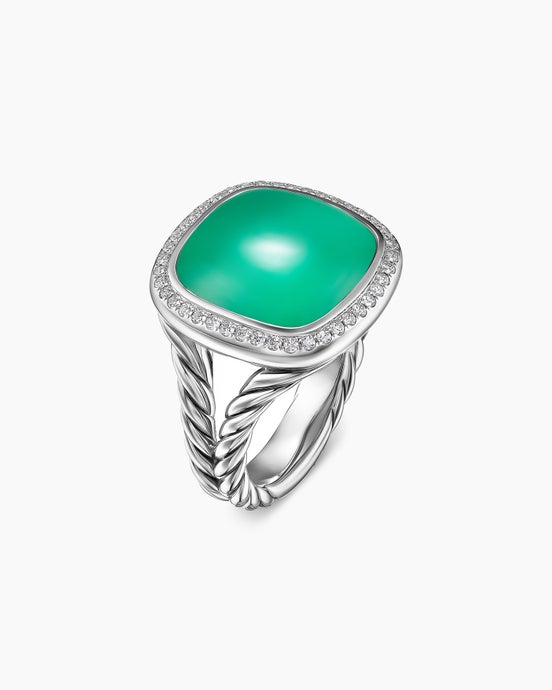 Albion Ring in Sterling Silver with Diamonds, 15mm