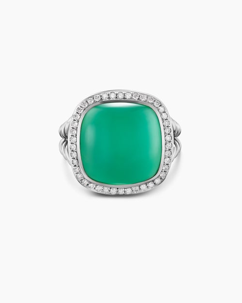 Womens Albion® Ring in Sterling Silver with Lagoon Orchid and Diamonds, 15mm