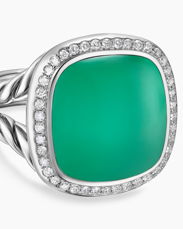 Albion Ring in Sterling Silver with Diamonds, 15mm